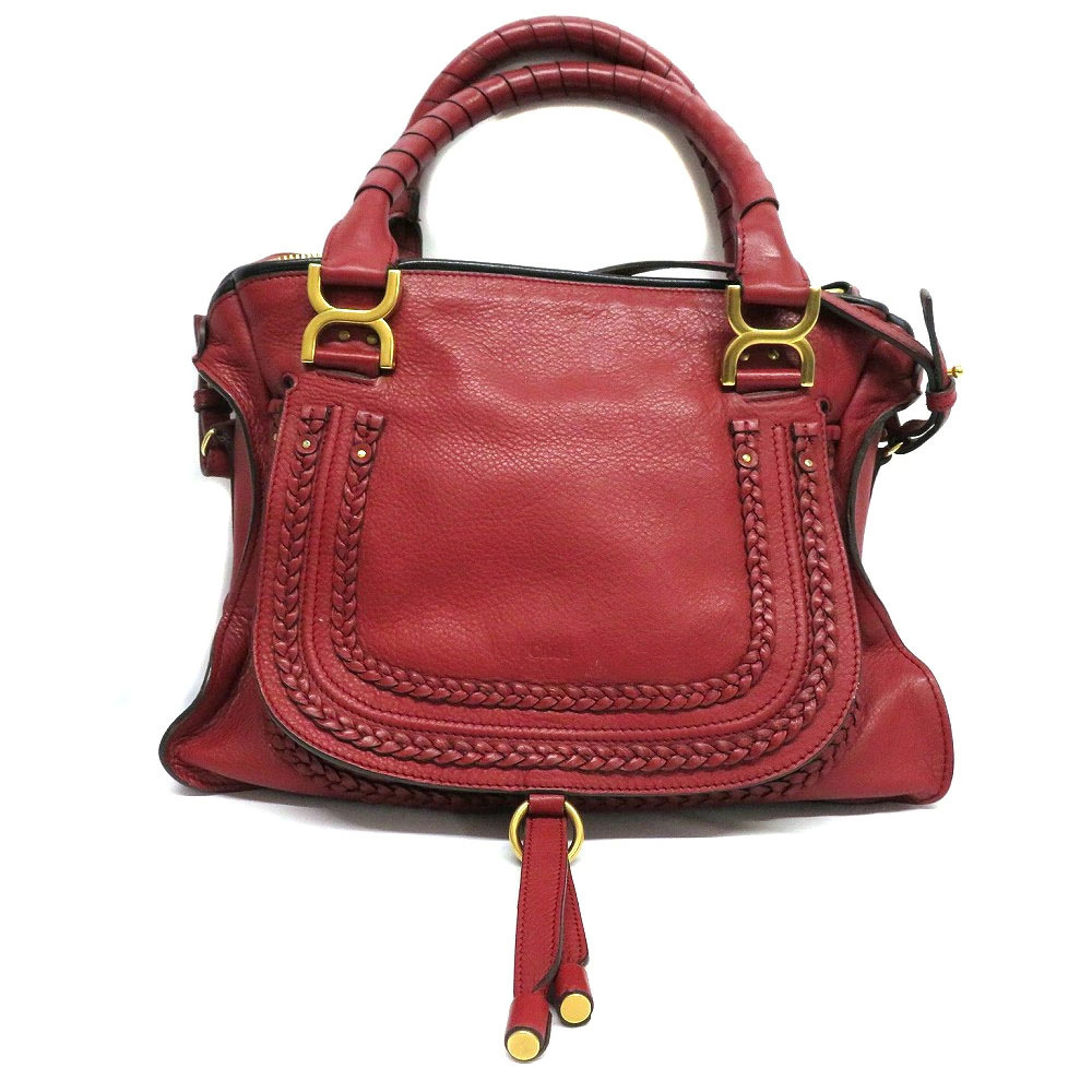 CHLOE Marcie Leather Bag Red